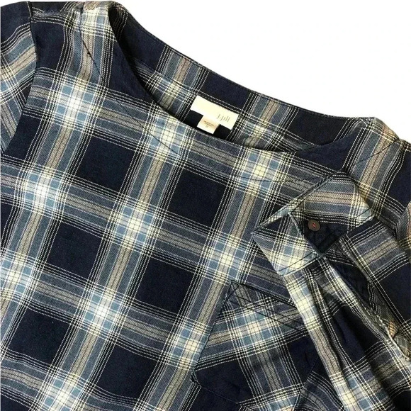 J. Jill Long Sleeve Plaid Button Back Blouse - Picture 2 of 10